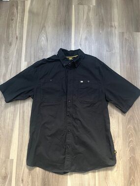 Caterpillar Black Short-Sleeve Button-Down Work Shirt